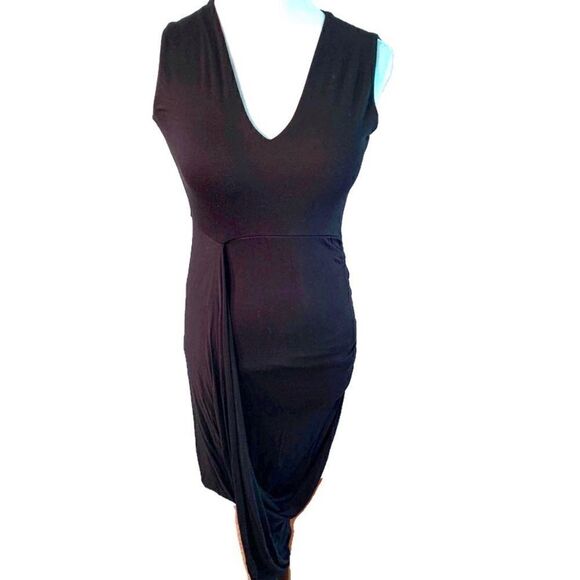 ASOS Black Sleeveless V-Neck Knit Dress Sz 4/Small - Picture 1 of 6